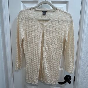 Ann Taylor Ivory Lace Cardigan